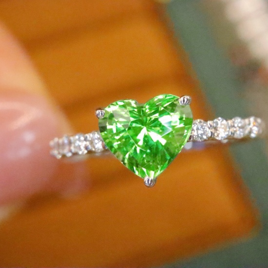 14k Gold 1.24 Ctw Natural Tsavorite & Diamond Ring