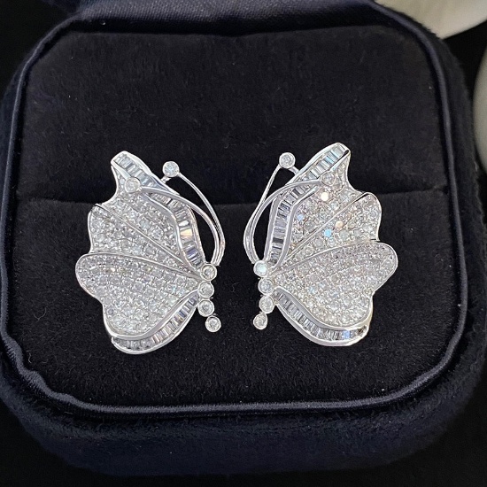 14k Gold 0.9 Ct Natural H Diamond Earrings