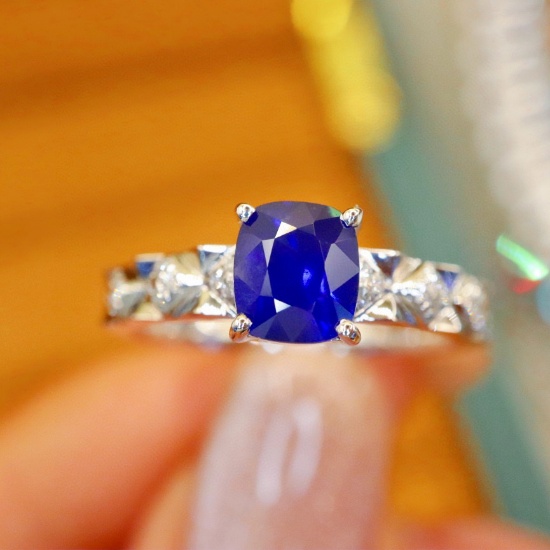 14k Gold 1.11 Ctw Natural Sapphire & Diamond Ring