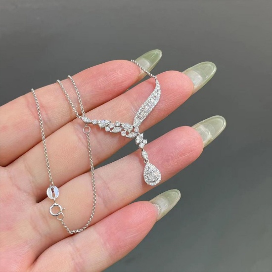 14k Gold 0.60 Ct Natural H Diamond Necklace