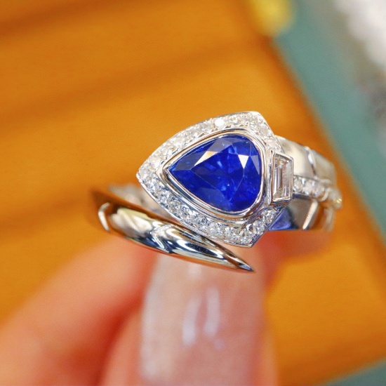 14k Gold 1.24 Ctw Natural Sapphire & Diamond Ring
