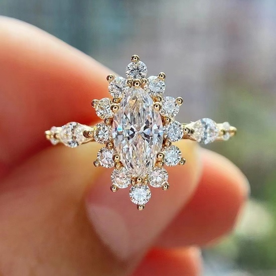Gia Certified 14k Gold 0.50 Ct Natural G Vs2 Marquise Diamond Ring