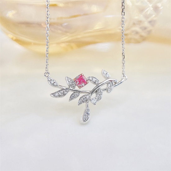 14k Gold 0.20 Ctw Natural Pink Diamond & Diamond Necklace