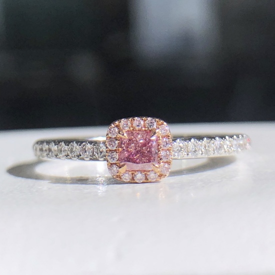 14k Gold 0.32 Ctw Natural Pink Diamond & Diamond Ring