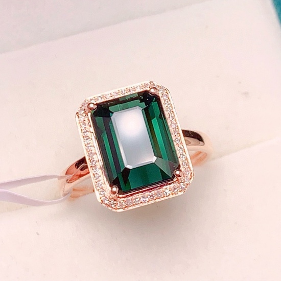 14k Gold 4.5 Ct Natural Tourmaline & Diamond Ring