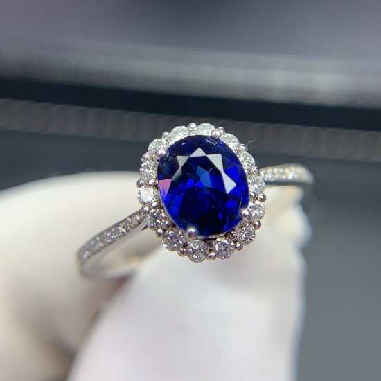 14k Gold 1.25 Ct Natural Sapphire & Diamond Ring