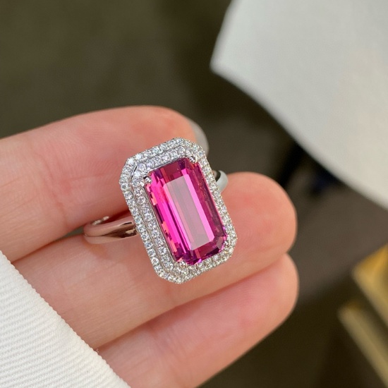 14k Gold 4.72 Ctw Natural Tourmaline & Diamond Ring