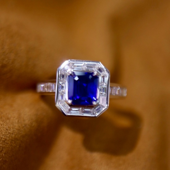 14k Gold 2.07 Ctw Natural Sapphire & Diamond Ring
