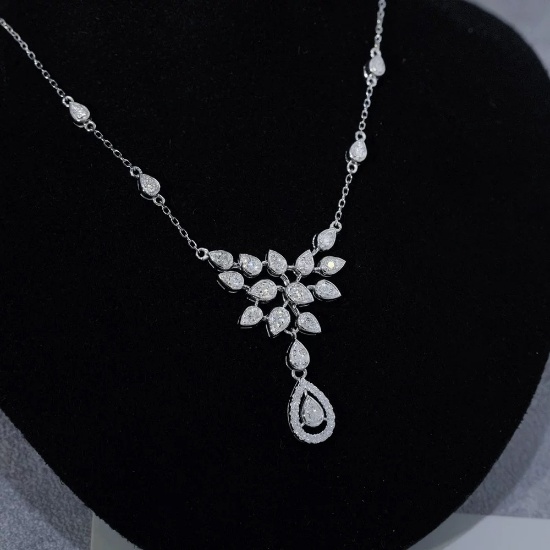 14k Gold 0.7 Ct Natural H Diamond Necklace
