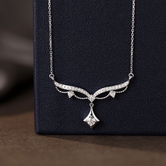 14k Gold 0.27 Ct Natural H Diamond Necklace