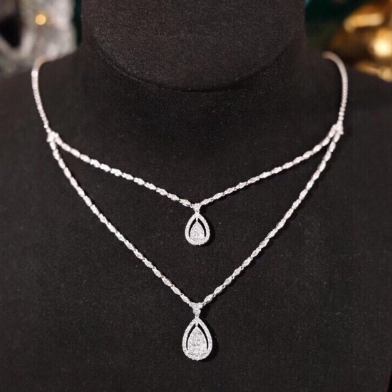 14k Gold 2 Ct Natural H Diamond Necklace