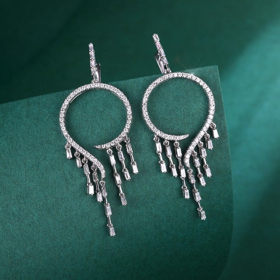 14k Gold 1.34 Ctw Natural H Diamond Earrings