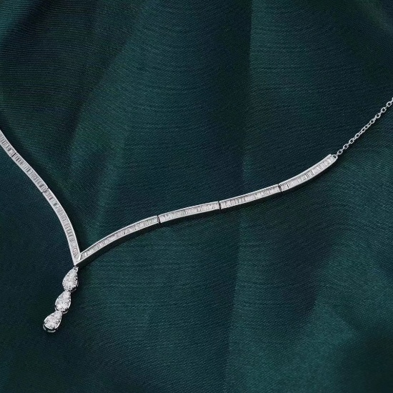 14k Gold 1.12 Ctw Natural H Diamond Necklace