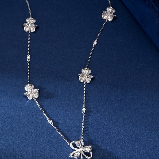 14k Gold 1.54 Ctw Natural H Diamond Necklace