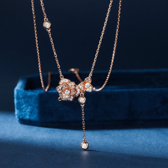 14k Gold 0.36 Ctw Natural H Diamond Necklace