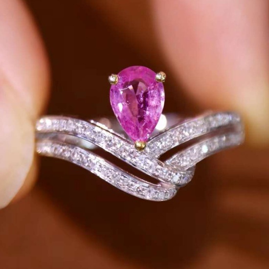 14k Gold 0.78 Ctw Natural Sapphire & Diamond Ring