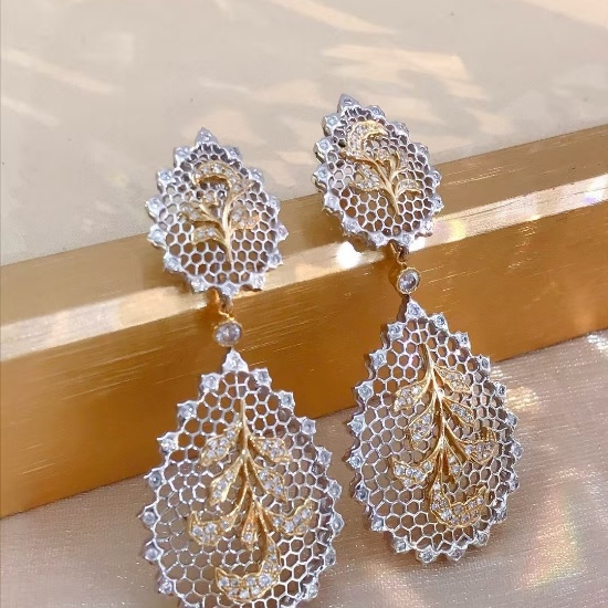 14k Gold 0.76 Ct Natural H Diamond Earrings