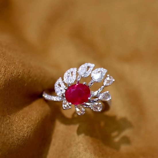 14k Gold 1.46 Ctw Natural Ruby & Diamond Ring