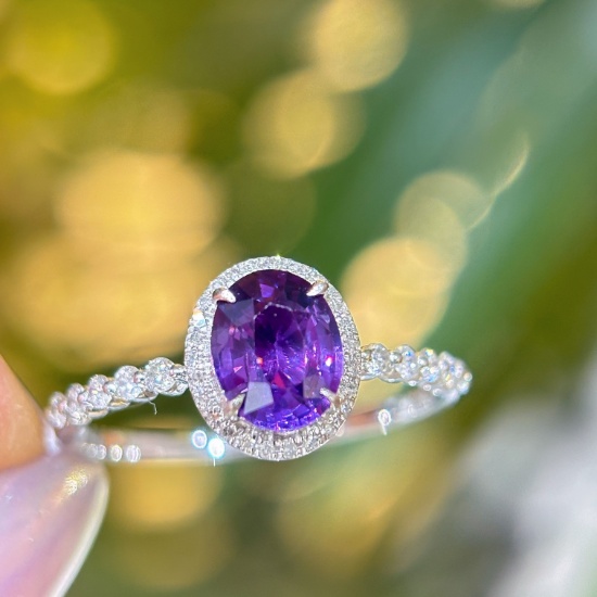 14k Gold 1.16 Ct Natural Sapphire & Diamond Ring