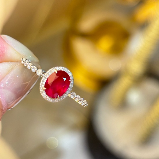 14k Gold 1.16 Ct Natural Ruby & Diamond Ring