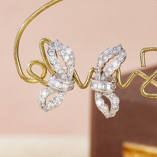 14k Gold 0.88 Ctw Natural H Diamond Earrings