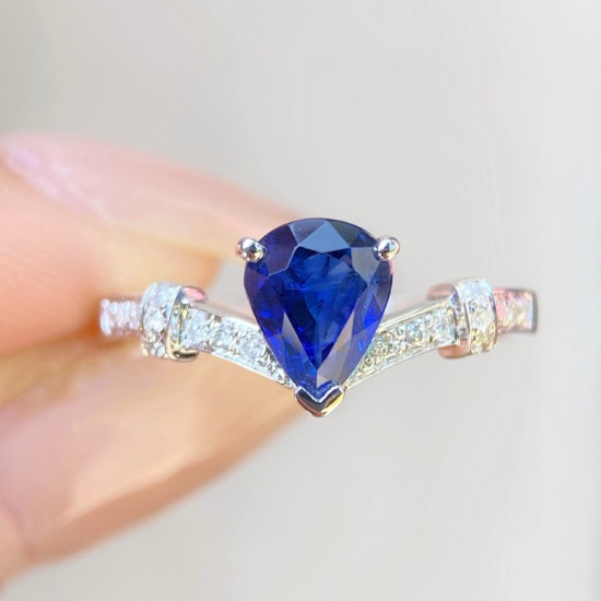 14k Gold 1.27 Ctw Natural Sapphire & Diamond Ring