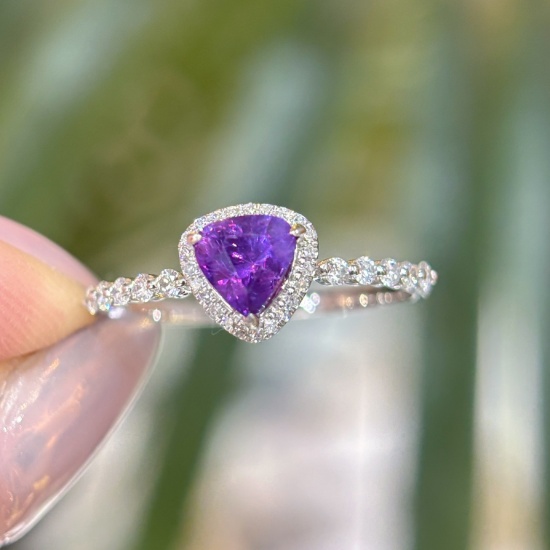 14k Gold 1.05 Ct Natural Sapphire & Diamond Ring
