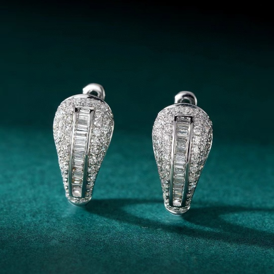14k Gold 0.84 Ctw Natural H Diamond Earrings