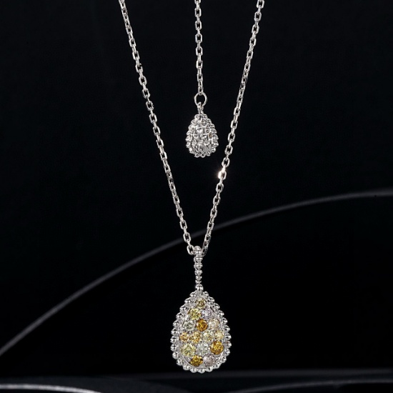 14k Gold 0.80 Ct Natural Color Diamond Necklace