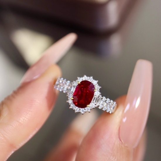 14k Gold 1.19 Ctw Natural Ruby & Diamond Ring