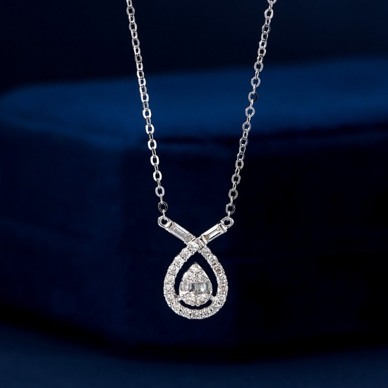 14k Gold 0.23 Ctw Natural H Diamond Necklace