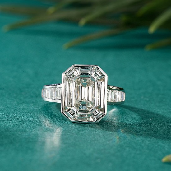 14k Gold 3.28 Ct Natural H Diamond Ring