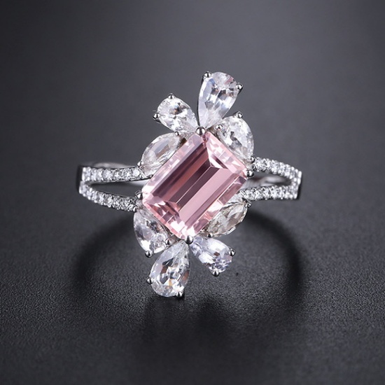14k Gold 2.82 Ctw Natural Morganite & Sapphire Ring