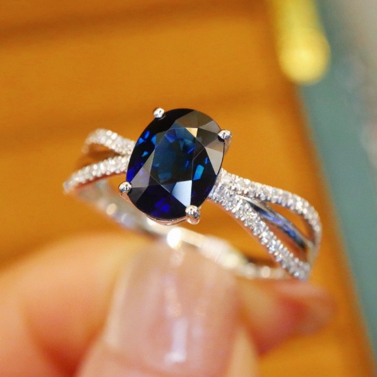 14k Gold 1.78 Ctw Natural Sapphire & Diamond Ring