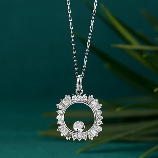 14k Gold 0.44 Ctw Natural H Diamond Pendant( Without Chain )