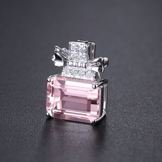 14k Gold 1.67 Ctw Natural Morganite & Diamond Pendant( Without Chain )