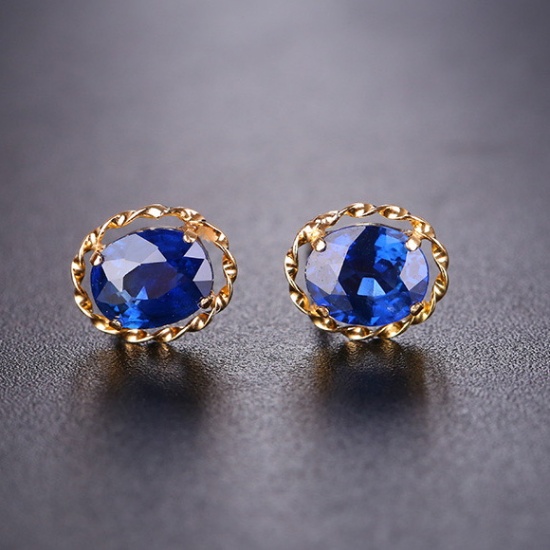 14k Gold 0.8 Ct Natural Sapphire Earrings
