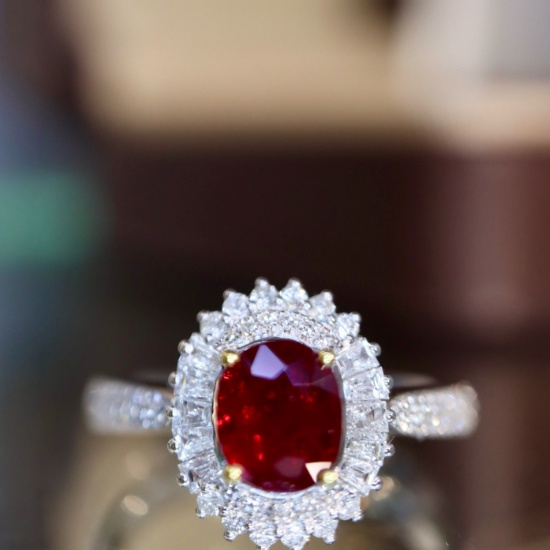 14k Gold 1.20 Ctw Natural Ruby & Diamond Ring