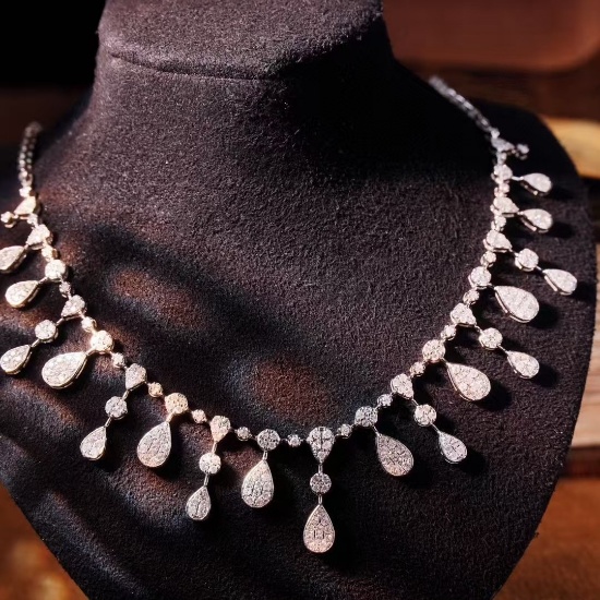 14k Gold 2.7 Ct Natural H Diamond Necklace