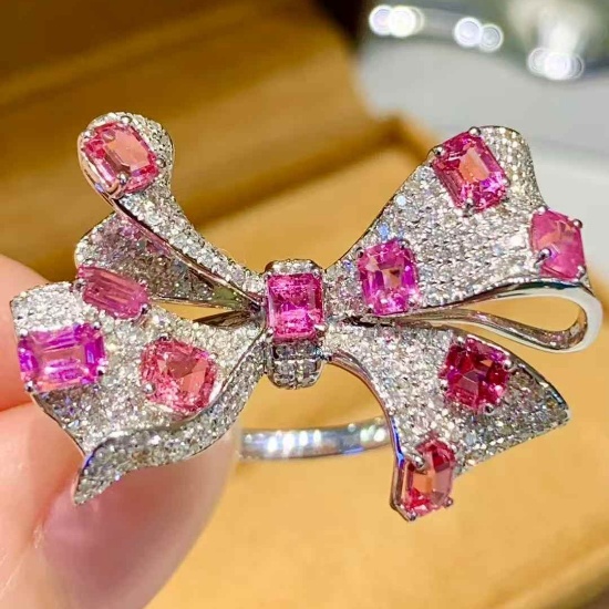 14k Gold 2 Ct Natural Spinel & Diamond Ring