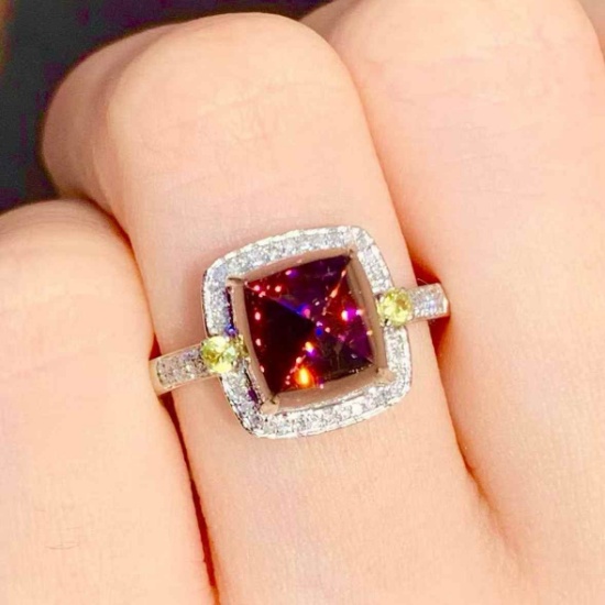 14k Gold 4.25 Ct Natural Tourmaline & Diamond Ring