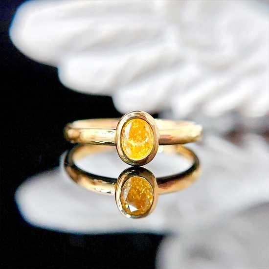 14k Gold 0.4 Ct Natural Yellow Diamond Ring
