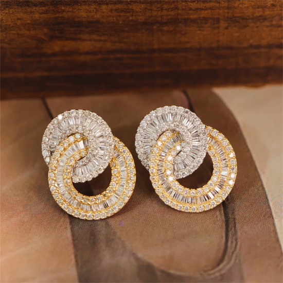 14k Gold 1.20 Ct Natural H Diamond Earrings