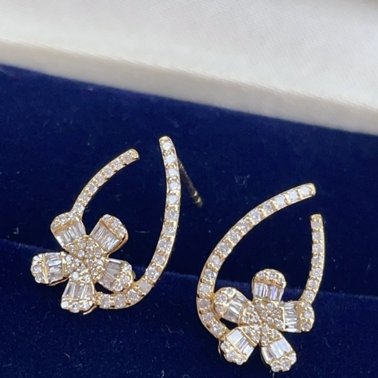 14k Gold 0.40 Ct Natural H Diamond Earrings