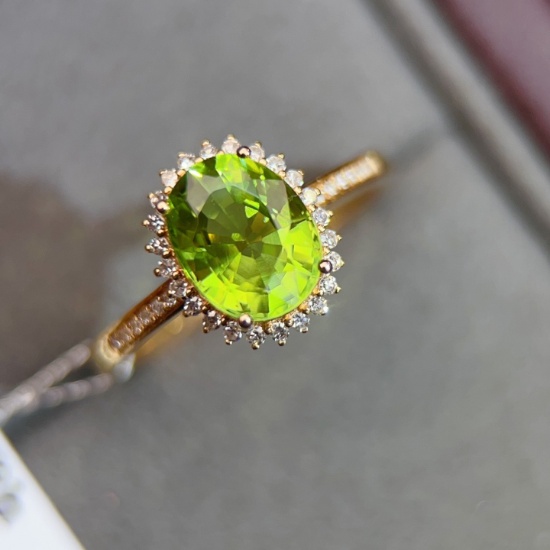 14k Gold 1.95 Ctw Natural Tourmaline & Diamond Ring