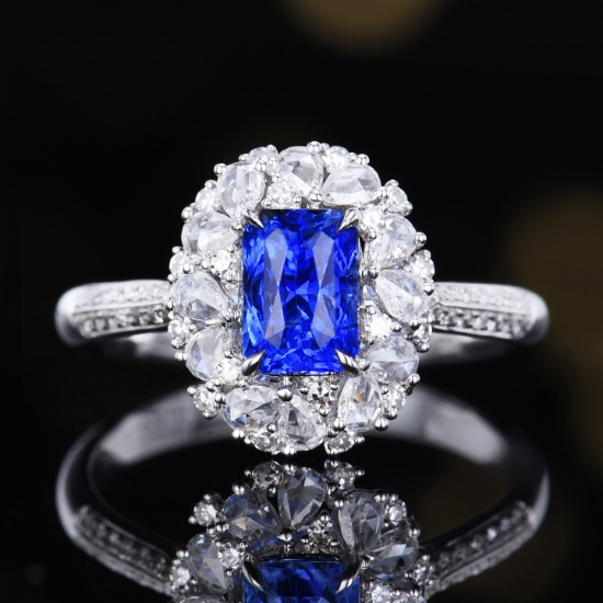 14k Gold 2.09 Ctw Natural Sapphire & Diamond Ring
