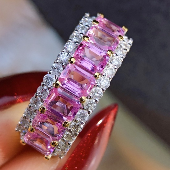 14k Gold 1.9 Ct Natural Padparadscha Sapphire & Diamond Ring