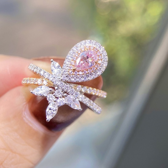 Gia Certified 14k Gold 1.17 Ctw Natural Pink Diamond & Diamond Ring