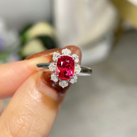 14k Gold 2.22 Ctw Natural Spinel & Diamond Ring
