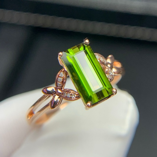 14k Gold 1.96 Ct Natural Tourmaline & Diamond Ring